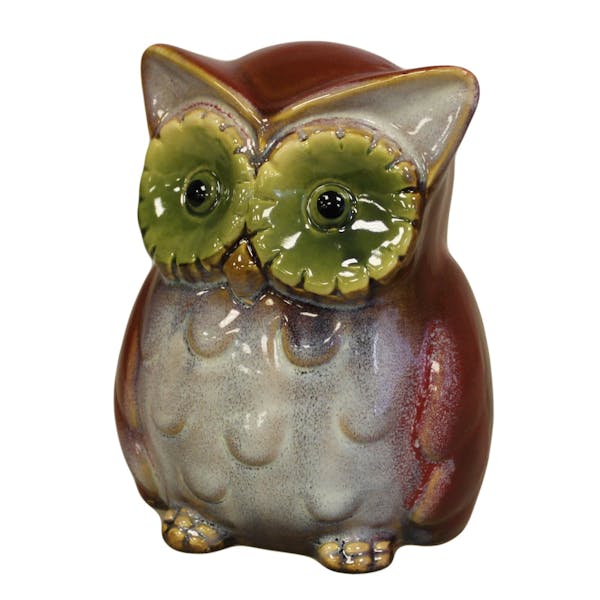 Red Ceramic Owl Money Box Image