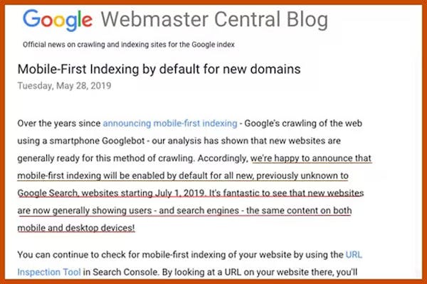 Google Webmaster Central Blog On Mobile-First Indexing