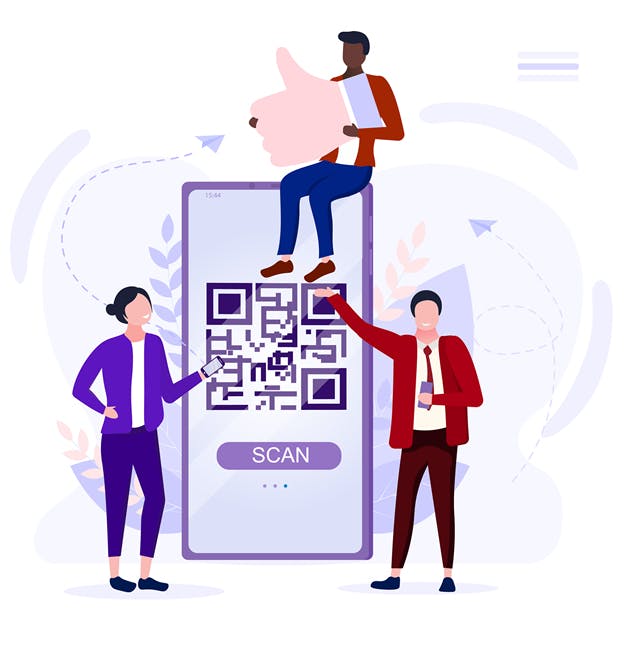 Smartphone with QR Code