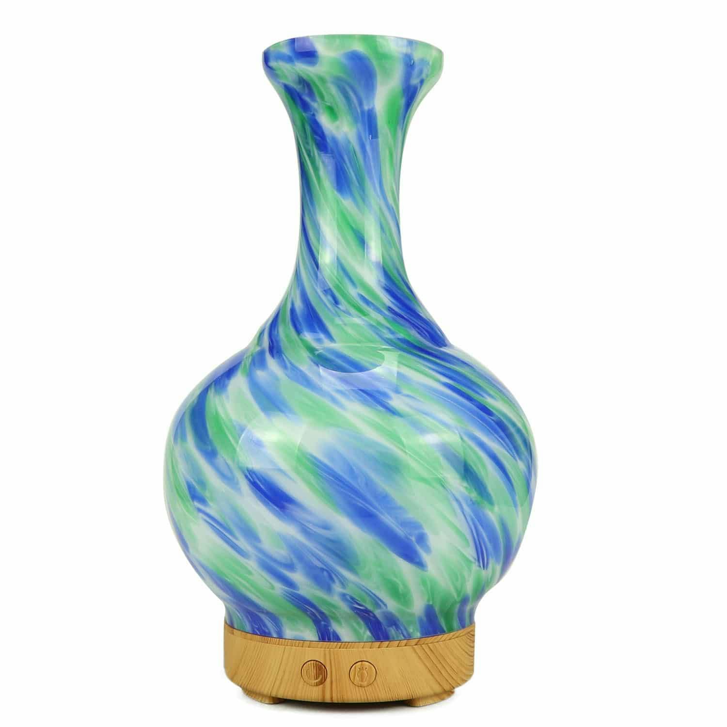 Aroma Atomiser - Glass Vase Blue and Green UK Plug Image