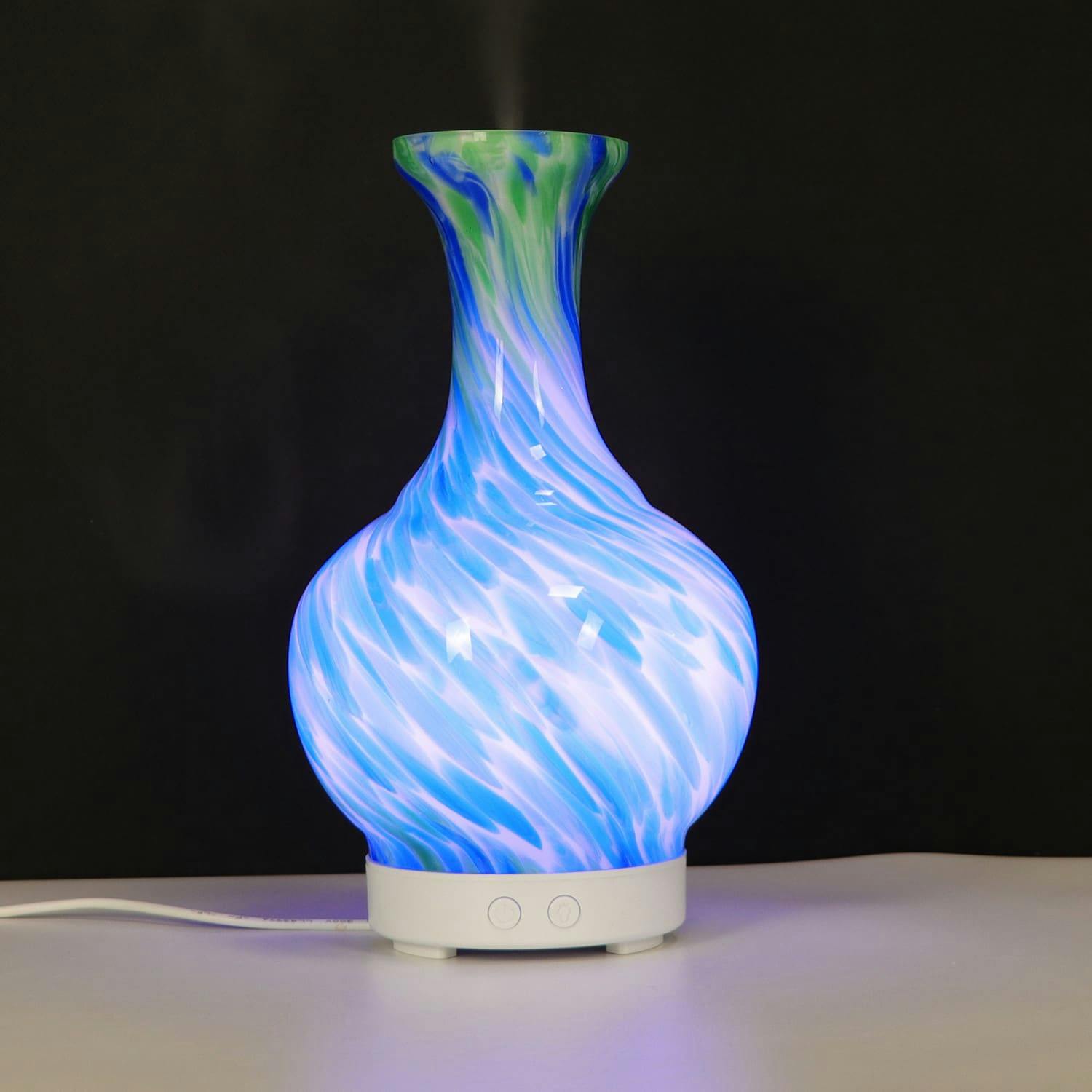 Aroma Atomiser - Glass Vase Blue and Green UK Plug Image