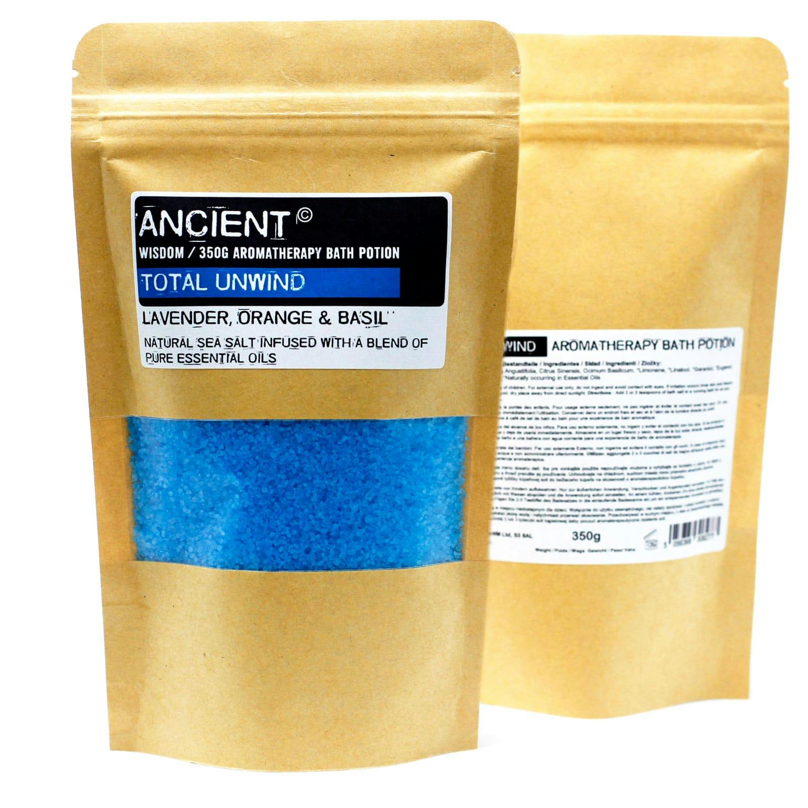 Aromatherapy Bath Potion in Kraft Bag 350g - Total Unwind Image