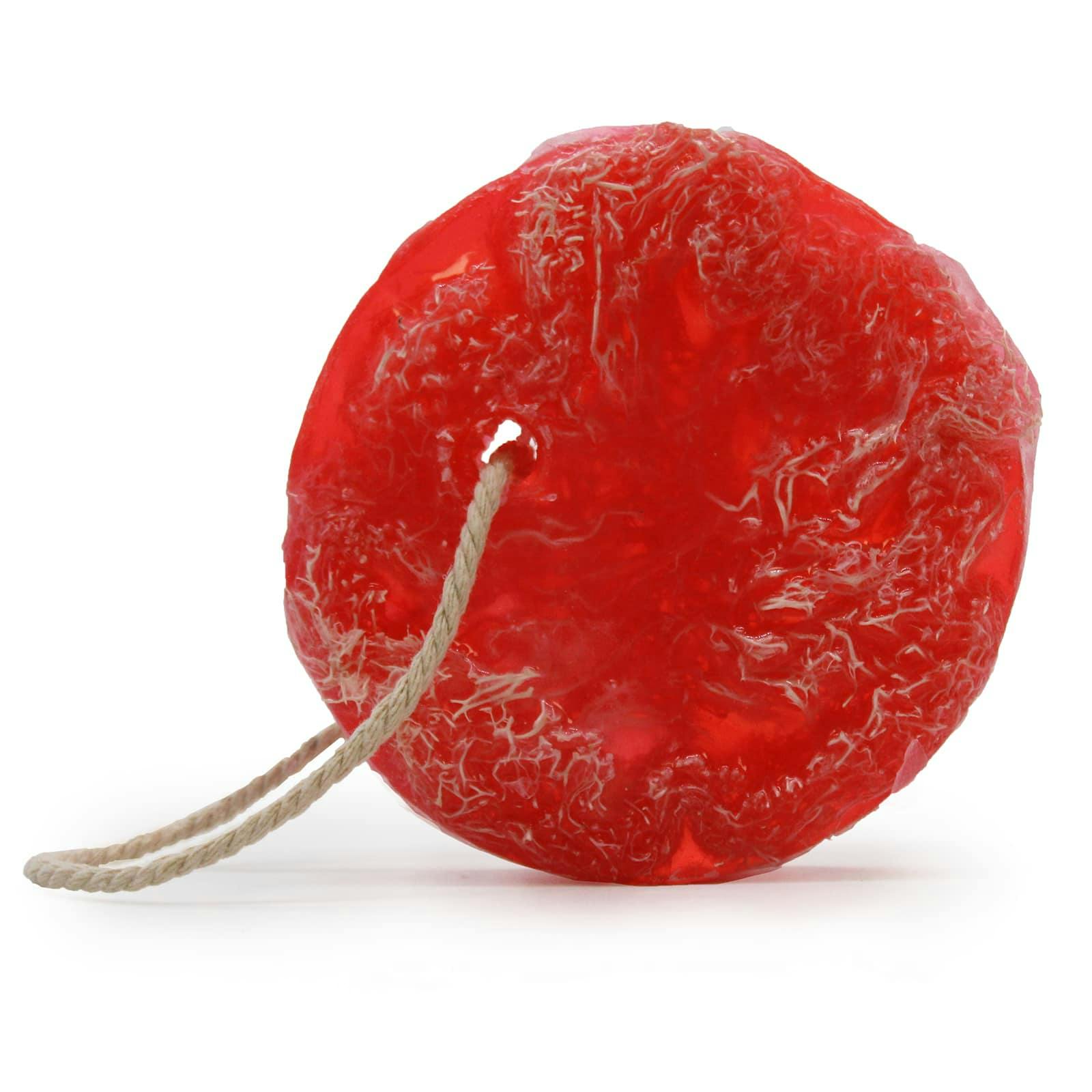 Fruity Scrub Soap on a Rope - Strawberry & Guava Image