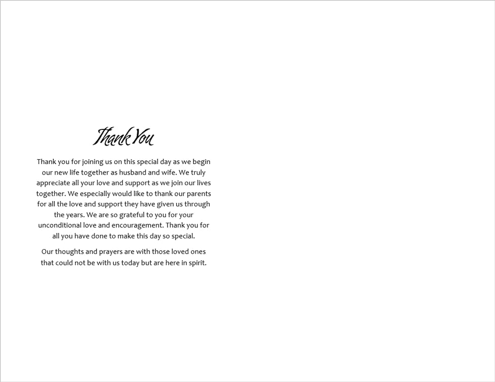 Wedding Program Template 3 - Back