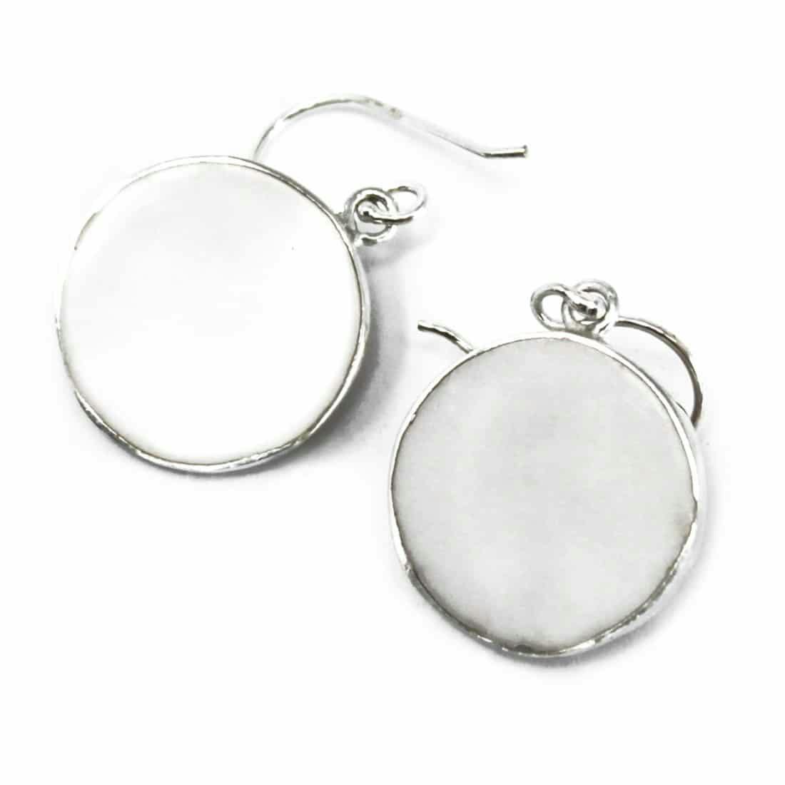 Tree of Life Silver Earrings 15mm - Mother of Pearl Image