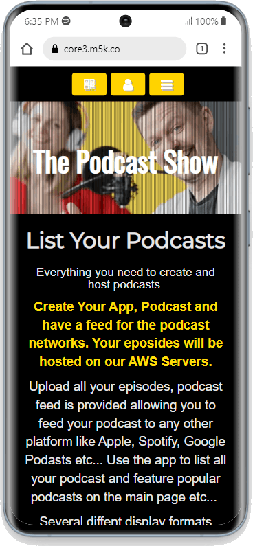 Podcast Yellow W/ Dark Background