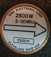 Bird Elements/Plugs for the 43 Watt Meter - 2500H  2-30 MHz	2500Watts