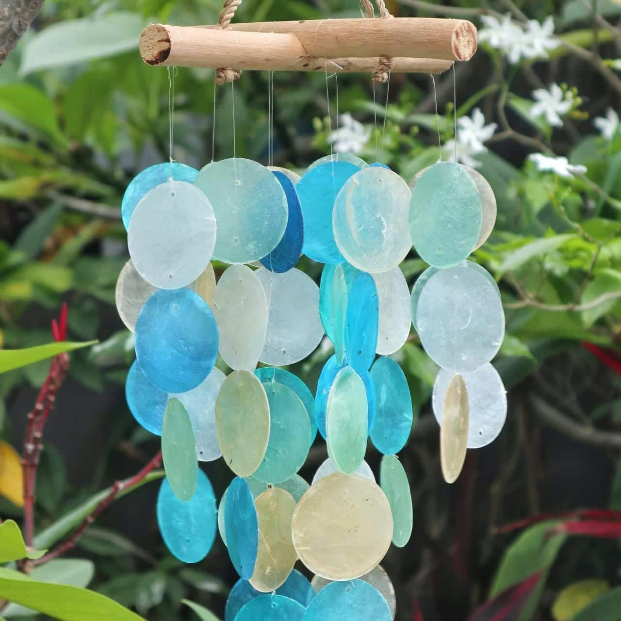 Blue & Pearl Driftwood Cross Chime Image