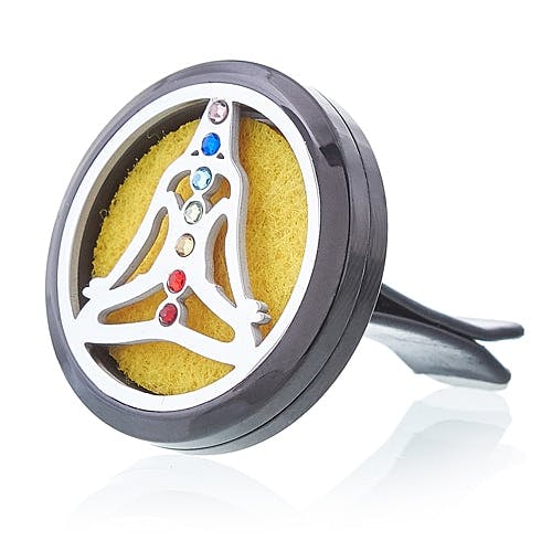 Car Diffuser Kit - Pewter Yoga Chakra - 30mm Image