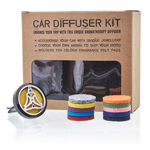 Car Diffuser Kit - Pewter Yoga Chakra - 30mm Image