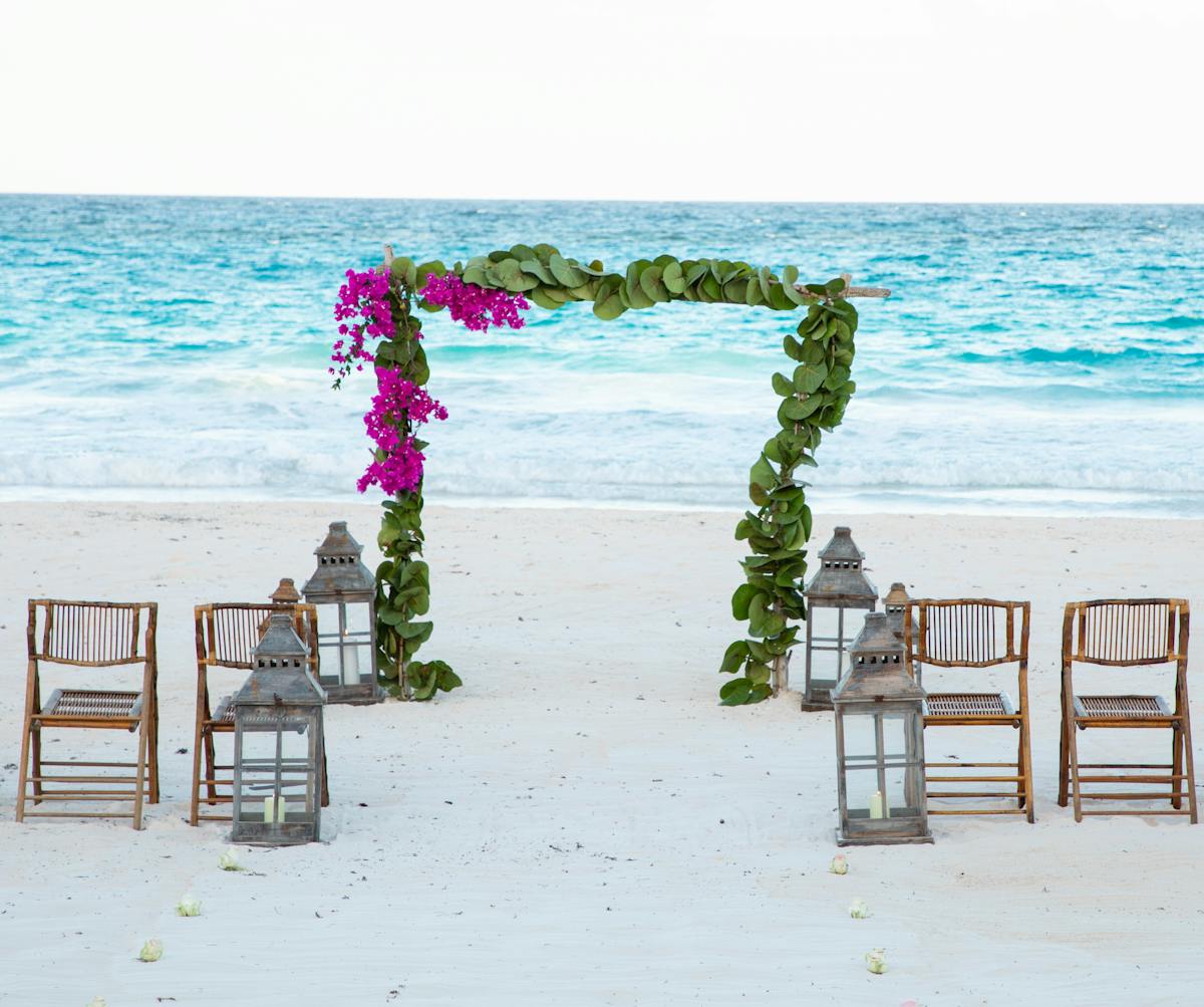 Beach wedding in The Bahamas