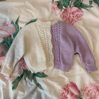 Dual Colour White and Lavender Baby Cardigan