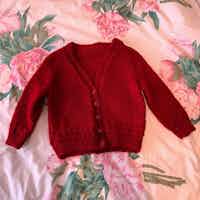 Classic Toddler's Cardigan in Red