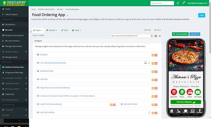 Site Builder Interface