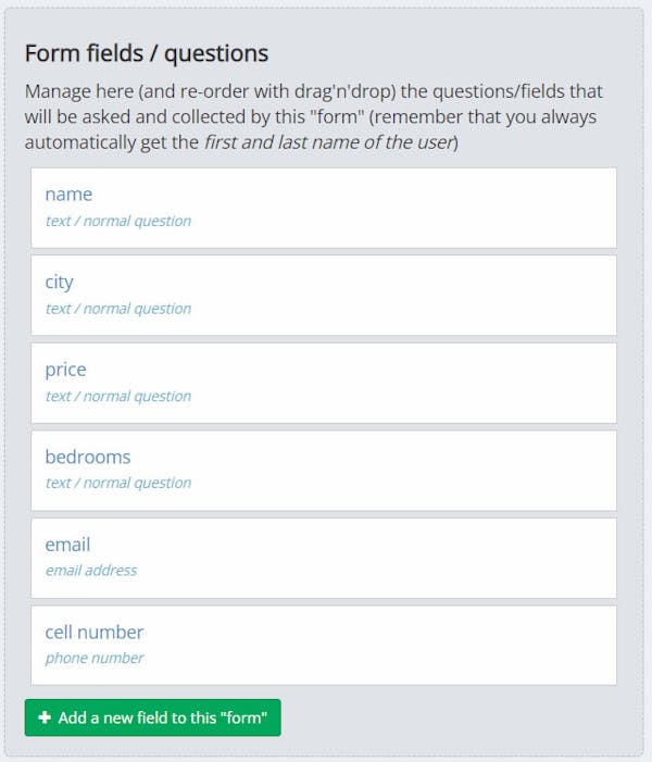 create chatbot forms