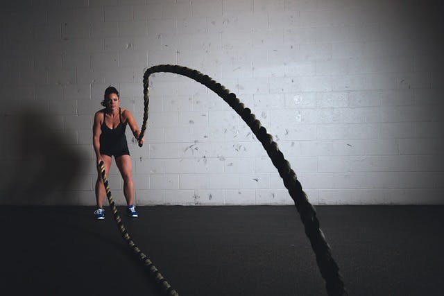 CrossFit<BR><hr style="height:4px;border-width:0;color:#0047AB;background-color:#0047AB">