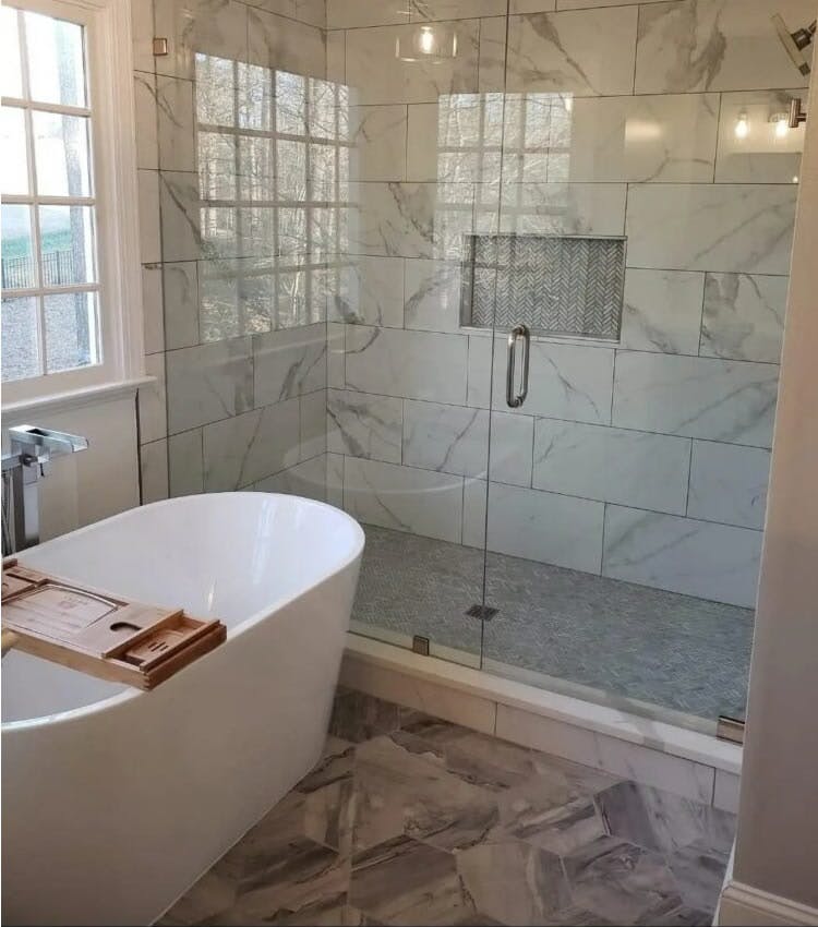 Solace Showers custom tile shower
