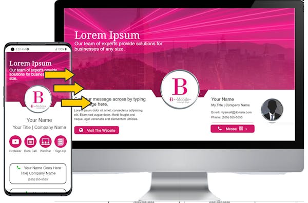 Pink Mobile First Template with Center Notch