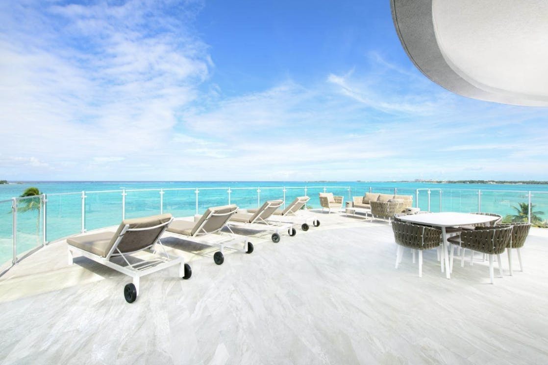 One Cable Beach — Oceanfront view Oceanfront view of One Cable Beach condominium in Nassau, Bahamas