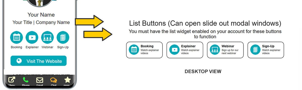 Example of custom list widget buttons on MobiFirst website.