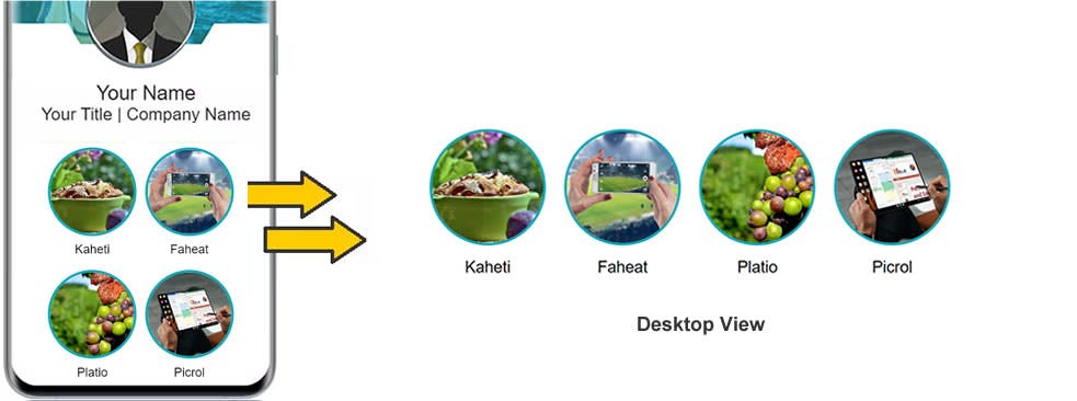 Custom round image buttons for MobiFirst websites.