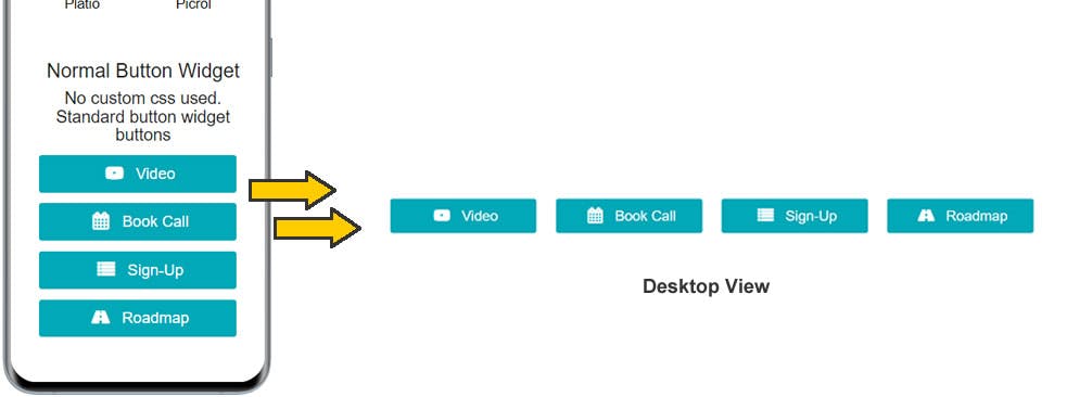 Normal buttons produced with the MobiFirst builder.