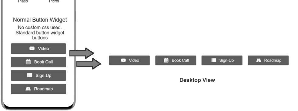 Normal buttons produced with the MobiFirst builder.