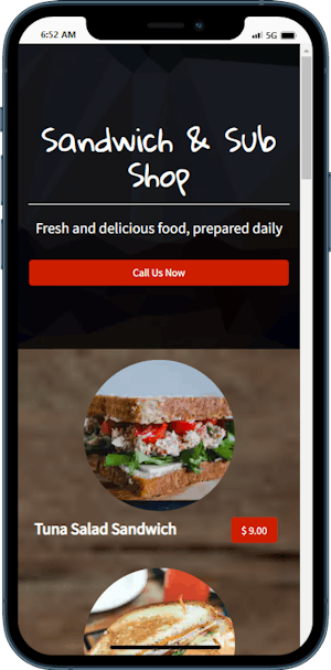 Sandwich and Sub Food Ordering