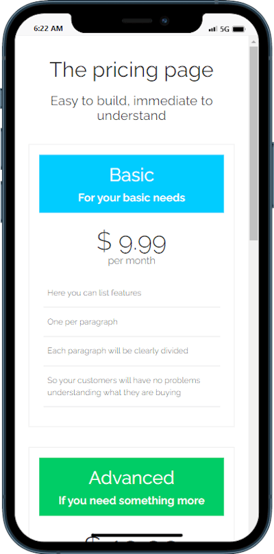 Pricing Page