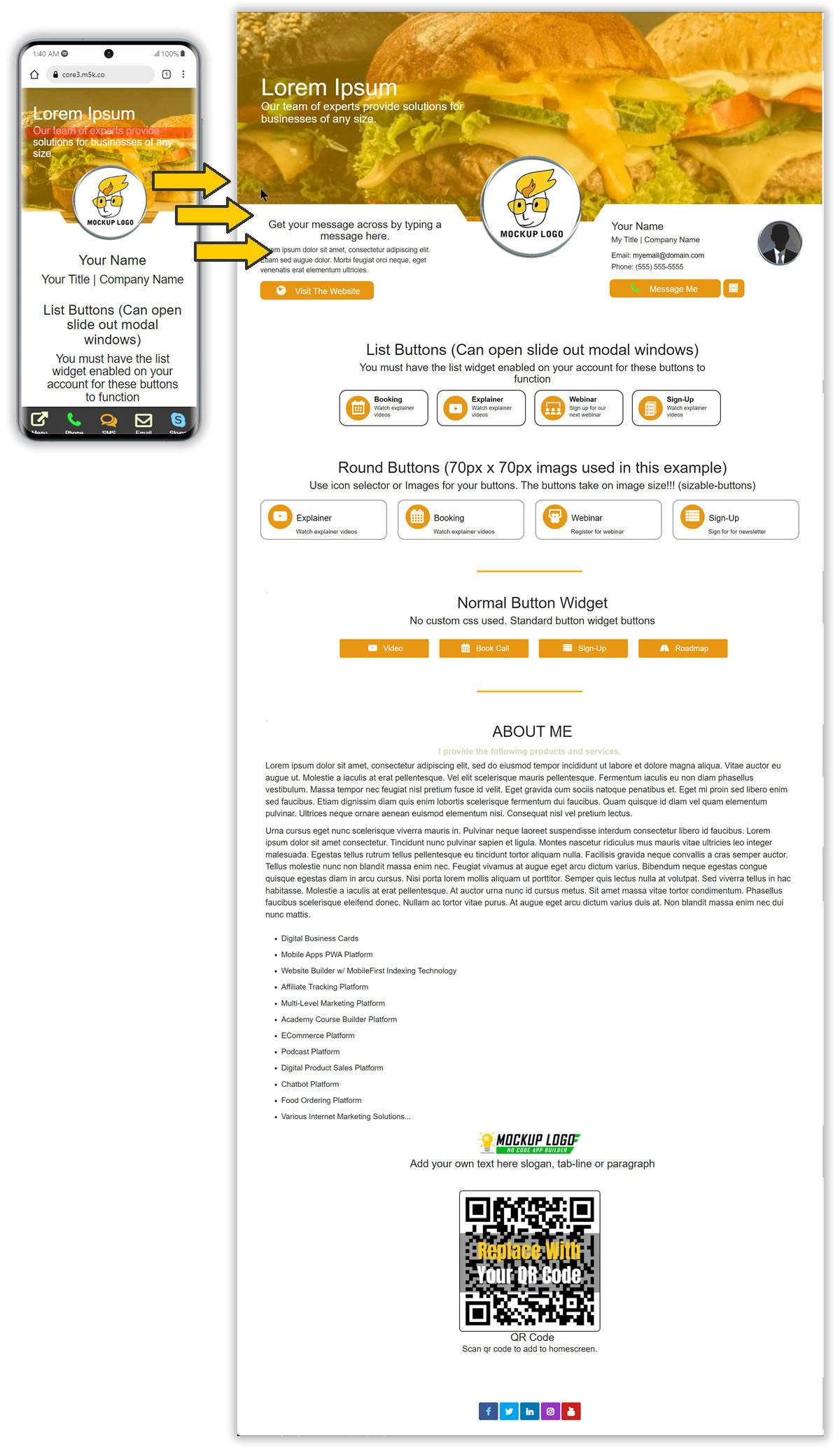 Orange Digital Business Card Template