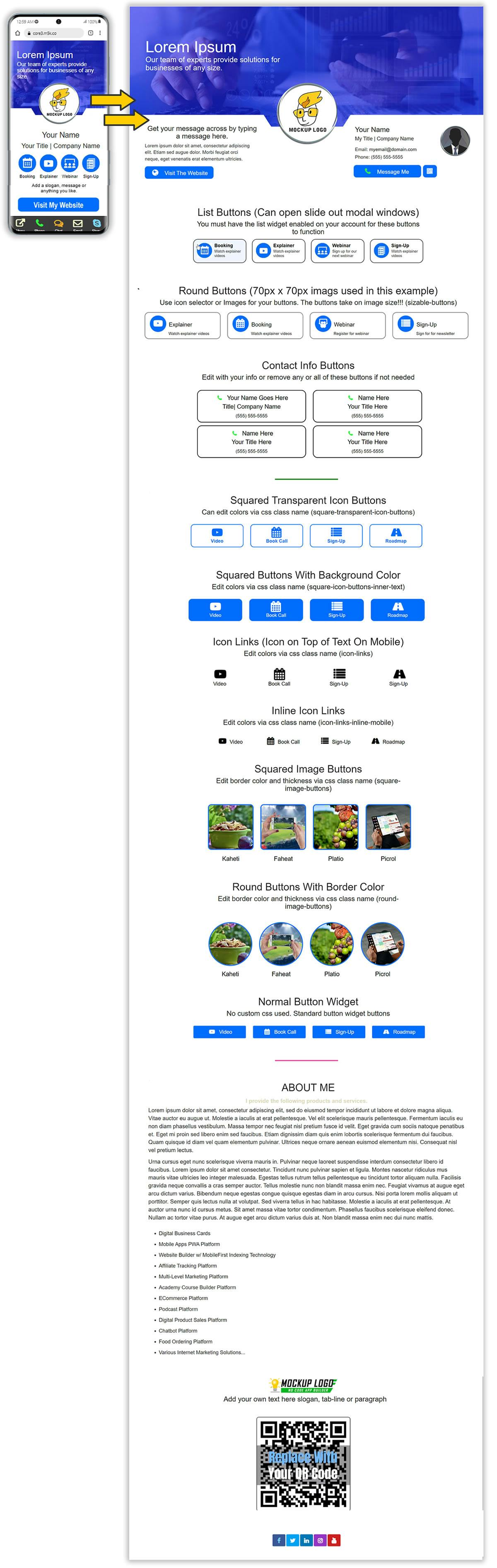 Full MobiFirst template in color blue.