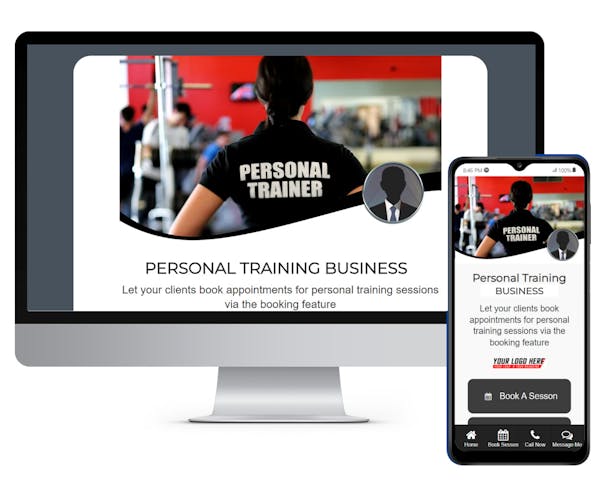 Personal Training preloaded website