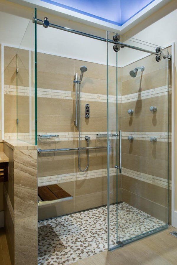 ADA Compliant transfer shower for wheelchairs