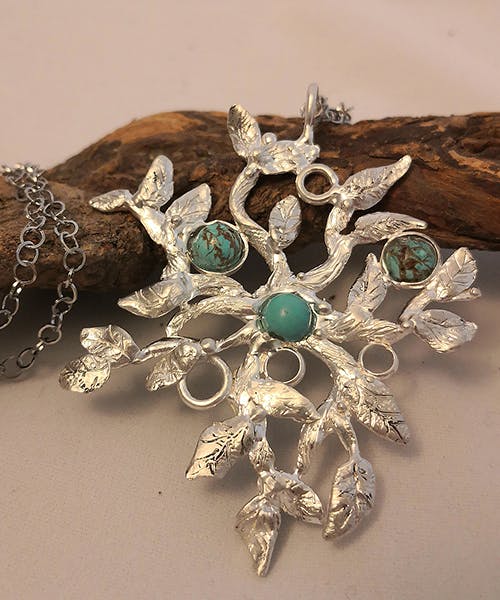 Ciondolo in argento con turchese