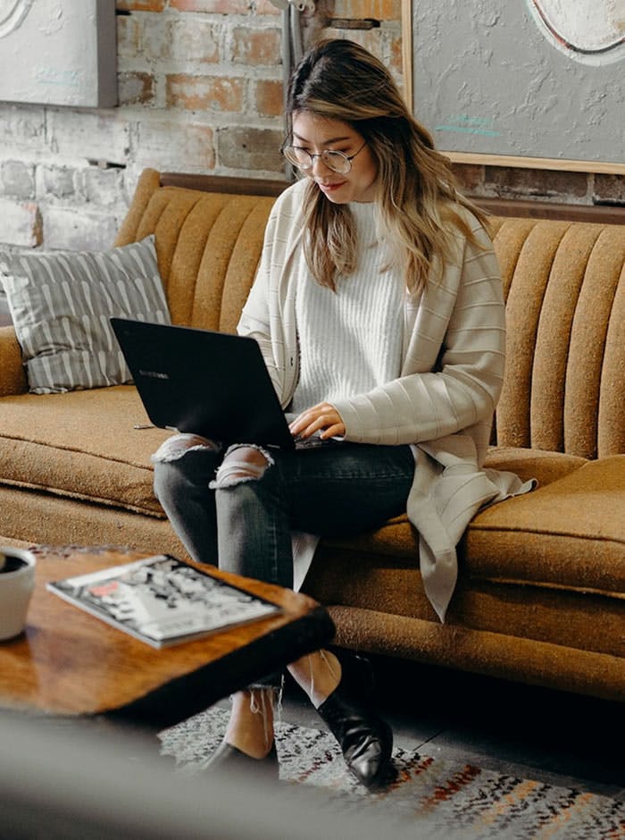 Woman on her computer