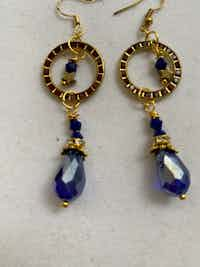 Blue Czech Beaded Earrings