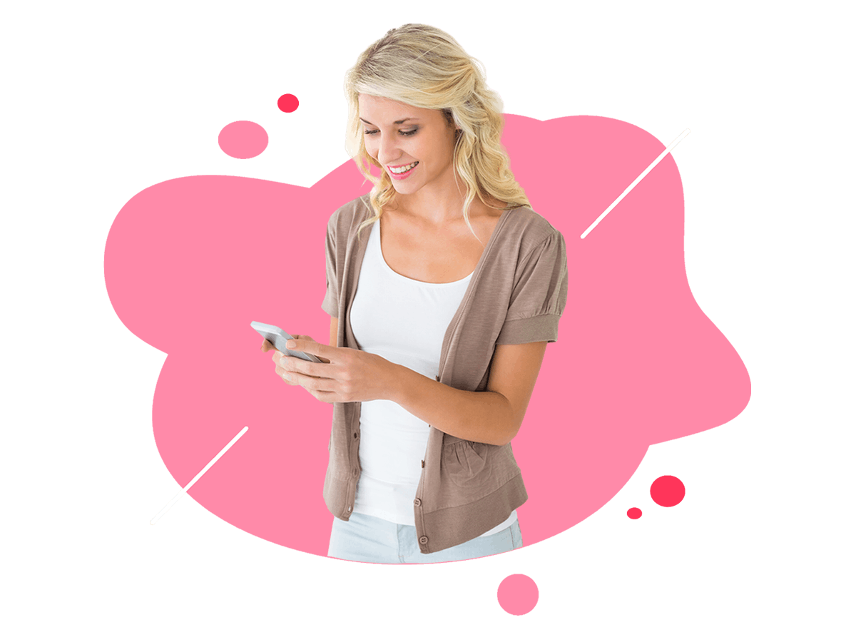 Woman Looking At Smartphone App