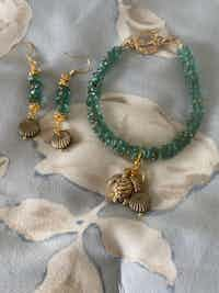 Gemstone Chips Combo Bracelet Earring Set