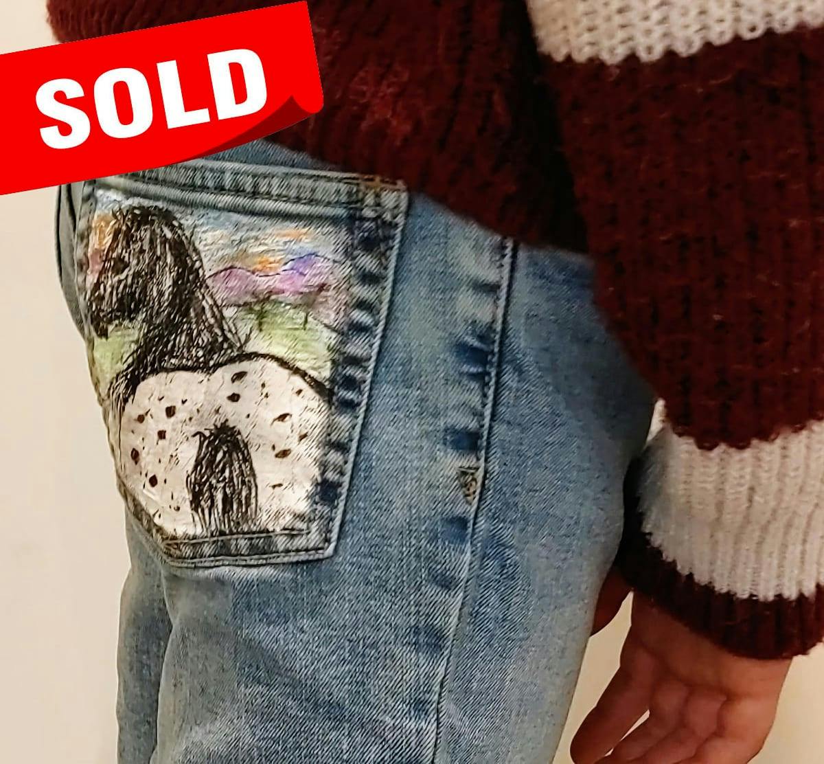 Hand-Painted Gap Jean Art