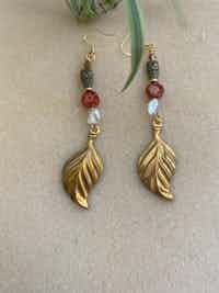 Brass Leaf Earrings