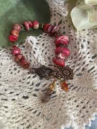 Rhodonite Bracelet & Earring Set