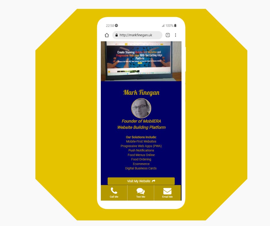 Digital Business Card On Smartphone
