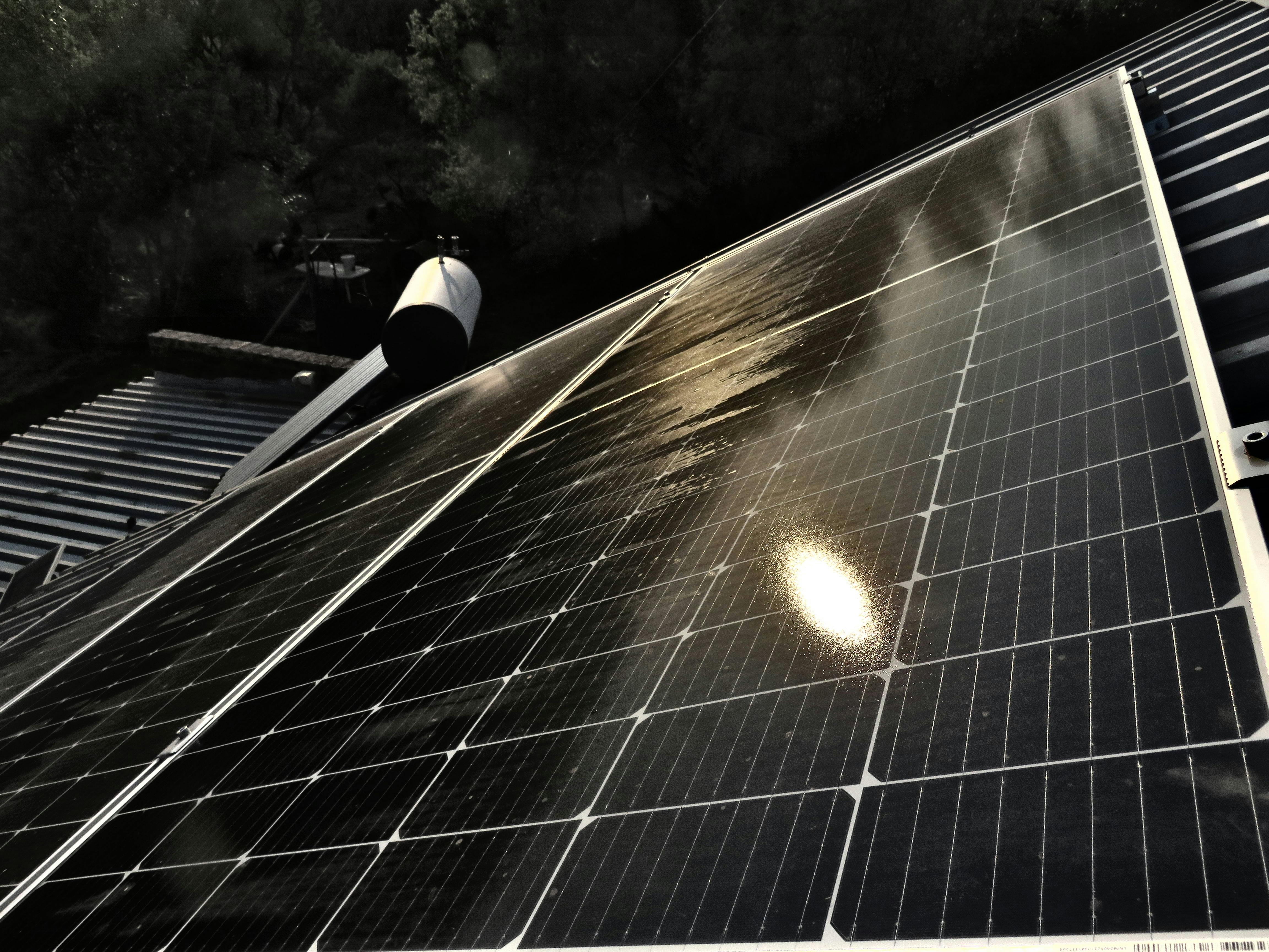 solar panels on a roof