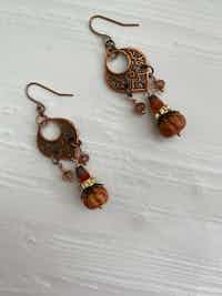 Fall Pumpkin Bead Earrings