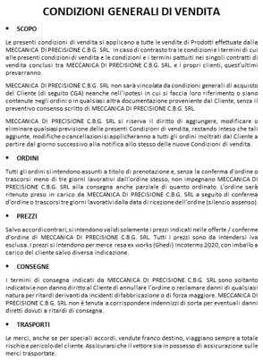 condizioni generali di  vendita