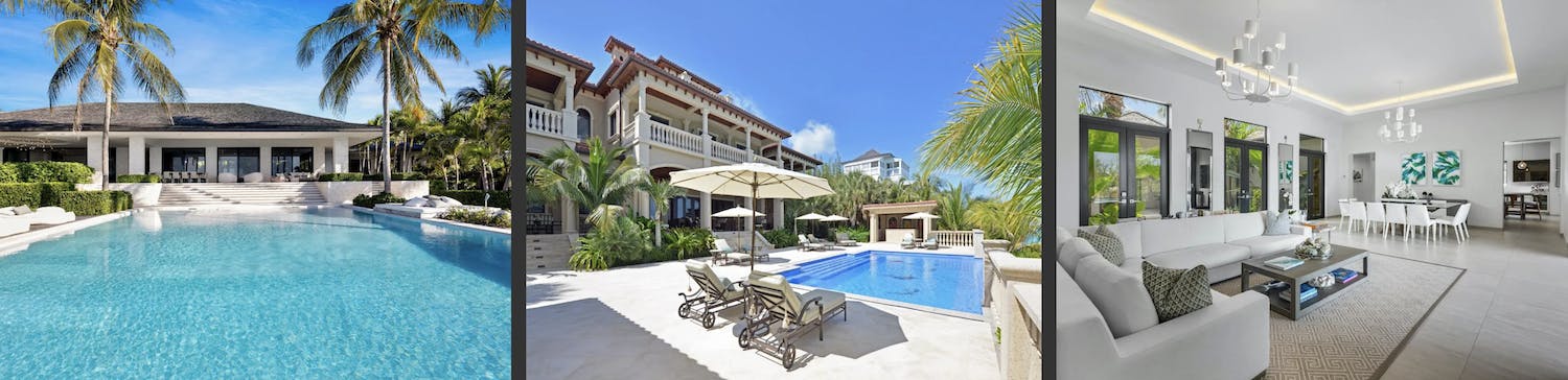 Old Fort Bay Bahamas beachfront and canal homes