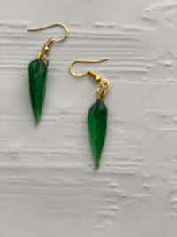 Green Leaf Earrings