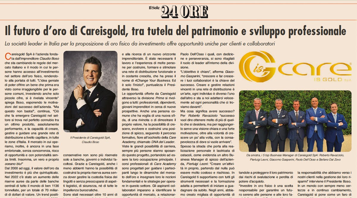 IL FUTURO D’ORO DI CAREISGOLD, TRA TUTELA DEL PATRIMONIO E SVILUPPO PROFESSIONALE