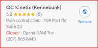 Google Rating 5 Star QC Kinetix (Kennebunk)