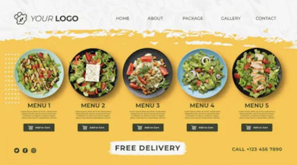 image of a restaurant website